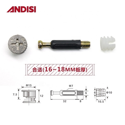 Mini-meubles de fixation en plastique Dowel vis de connexion boulon pour le design moderne et plus