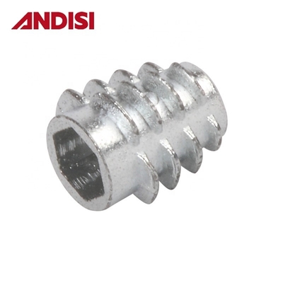 Salle de séjour Disque hexagonal en alliage de zinc Mini connecteur de clôture de caméra fixe Noix filetée Meubles en bois Noix d'insertion M6 M8
