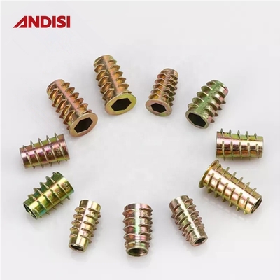 Salle de séjour Disque hexagonal en alliage de zinc Mini connecteur de clôture de caméra fixe Noix filetée Meubles en bois Noix d'insertion M6 M8
