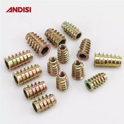 Salle de séjour Disque hexagonal en alliage de zinc Mini connecteur de clôture de caméra fixe Noix filetée Meubles en bois Noix d'insertion M6 M8
