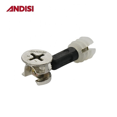 Combinaison Dowel Connecteur de meubles vis à cames plastique transparente élargissant fileté Manche à filetage Noix M6 Nylon Insert Lock Noix