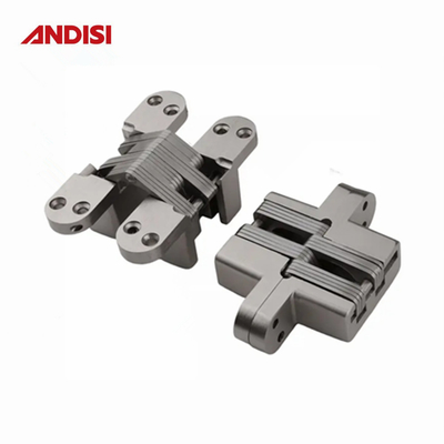 Pivot en alliage de zinc croisé par derrière caché charnière invisible de type spécial pour le marché du mobilier