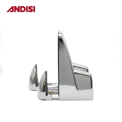 Clampe à étagère en verre chrome en alliage de zinc avec pinceau réglable pour support en verre en forme de F