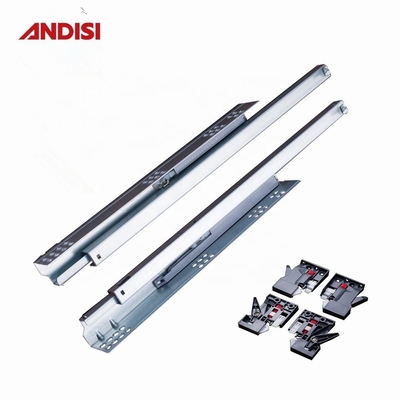 Cabinet de cuisine tiroir Slide Channel Single Extension Doux Fermer à deux voies Poussez pour ouvrir