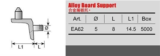 Étagère en alliage de zinc épingle avec épingle à vis Matériel de mobilier étagère support 5 mm