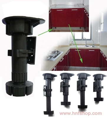 PP/ABS Matériau de cuisine Pieds de plinth pour la hauteur des meubles 3 100-170 mm Clips réglables