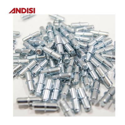 Pins de support fonctionnels pour étagères pour accessoires de meubles en zinc/nickel