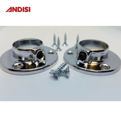 25 mm Ronde support de tube de garde-robe Rameau de fin de tube Flange essentiel pour l' organisation du placard