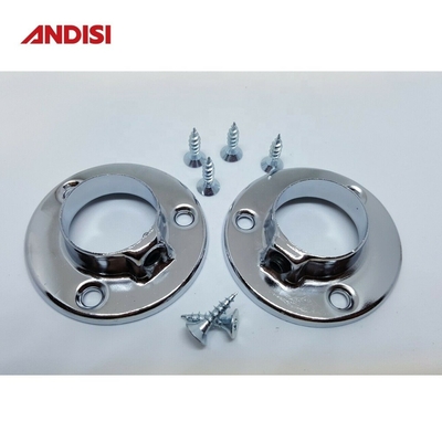 25 mm Ronde support de tube de garde-robe Rameau de fin de tube Flange essentiel pour l' organisation du placard