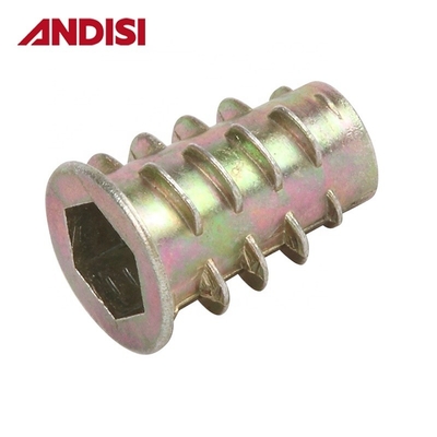 M6 M8 M10 Meubles en bois à brides hexagonales Noix d'insertion