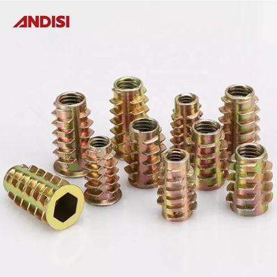 M6 M8 M10 Meubles en bois à brides hexagonales Noix d'insertion