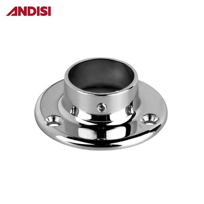 Armoire en alliage de zinc chromée, tube rond, support de support, support de support, bride, diamètre de 25 mm