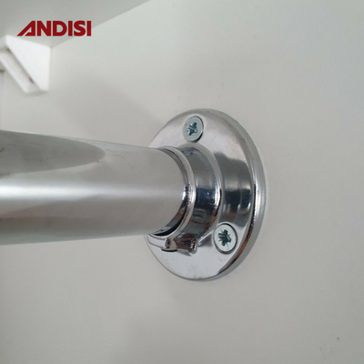 Armoire en alliage de zinc chromée, tube rond, support de support, support de support, bride, diamètre de 25 mm