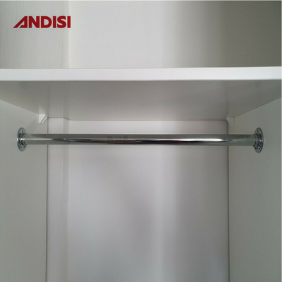 Armoire en alliage de zinc chromée, tube rond, support de support, support de support, bride, diamètre de 25 mm