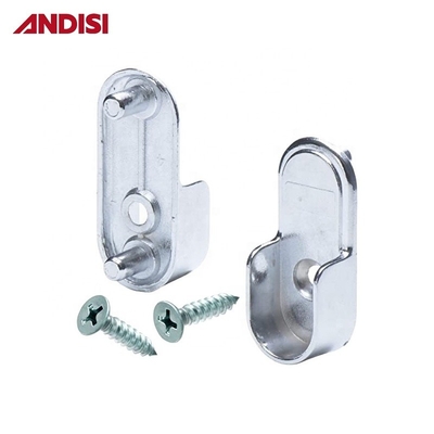 Croque-pipe ovale chromée pour vêtements de garde-robe de 44 mm de long