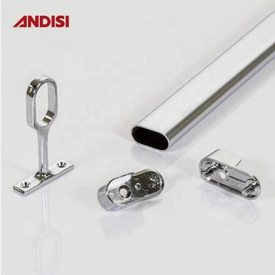 Croque-pipe ovale chromée pour vêtements de garde-robe de 44 mm de long