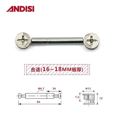 Mini fix cam double bout de boulon vis filetée conception moderne pour les autres meubles