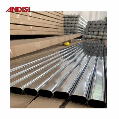 0.5/0.6/0.7/0.8/0.9/1.0/1.2 mm Tuyau de garde-robe métallique ovale pour la tige de garde-robe au chrome poli