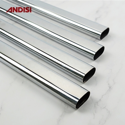 Rameau de rail suspendu en acier ovale enduit de chrome dur pour garde-robe de design moderne
