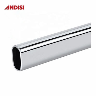 Rameau de rail suspendu en acier ovale enduit de chrome dur pour garde-robe de design moderne
