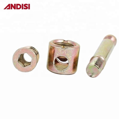 Résistants pour les meubles modernes en acier zinc plaqué 4 en 1 Mini Fix Cam et boulon