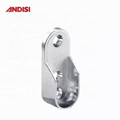 44mm Zinc alliage vêtements porte-rails pour le placard Cabinet ovale tuyau tube bout support