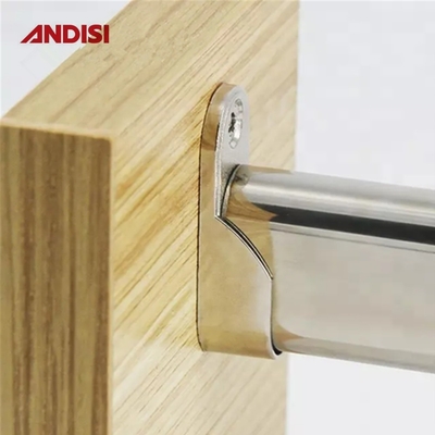 44mm Zinc alliage vêtements porte-rails pour le placard Cabinet ovale tuyau tube bout support