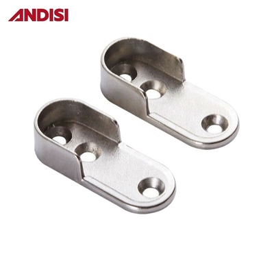 44mm Zinc alliage vêtements porte-rails pour le placard Cabinet ovale tuyau tube bout support