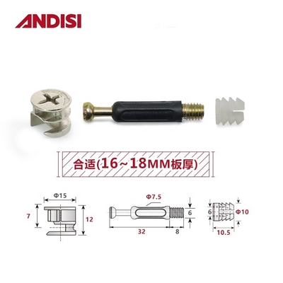Emballage du courrier 3-IN-1 Cabinet en bois connexion Cam Lock Noix et boulon MINI FIX