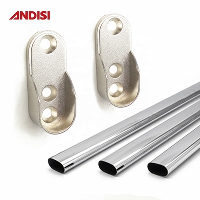 Améliorez votre garde-robe avec un support de tuyau ovale et un support de rails pour vêtements en alliage de zinc de 44 mm