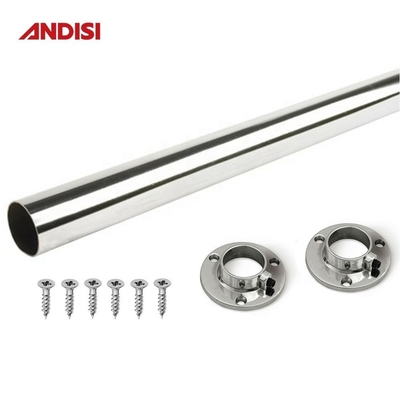 Vêtements métalliques ronds de longueur personnalisée en treillis pour garde-robe or blanc noir chrome
