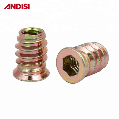 Emballage du courrier Y Hex Drive Fixation insert fileté Meubles en bois vis Insert Noix