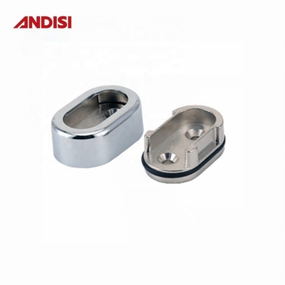 Support de tube de garde-robe en forme ovale en alliage de zinc pour le support de bâton de garde-robe en finition chrome